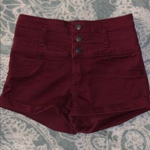 Maroon High Waisted Shorts ❤️
